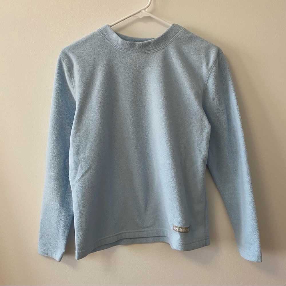 HOT CHILLYS FLEECE BLUE CREW NECK TOP
